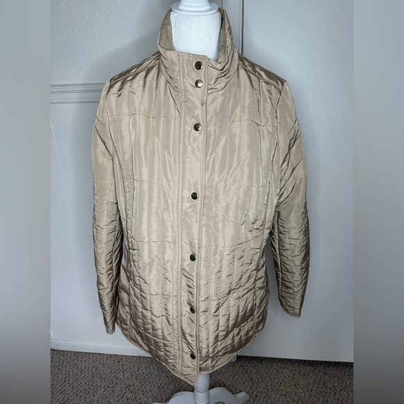 Rafaella silver mink Quilted Jacket with Button Closure size L new with tag - Picture 1 of 8